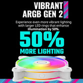 Cooler Master MasterFan MF120 Halo² 120mm ARGB PC Case Fan - White